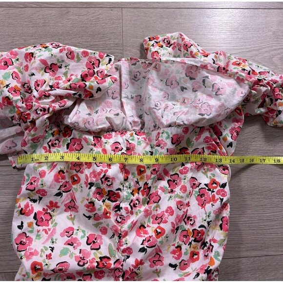Zara Ruffle Ruched Floral Print Off-Shoulder Mini Dress - Picture 9 of 10